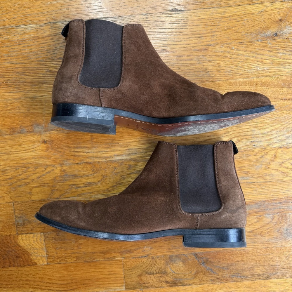 Paul Smith Gerald Size 44 US 10 Brown Suede Chelsea Boots Ankle Pull Tab